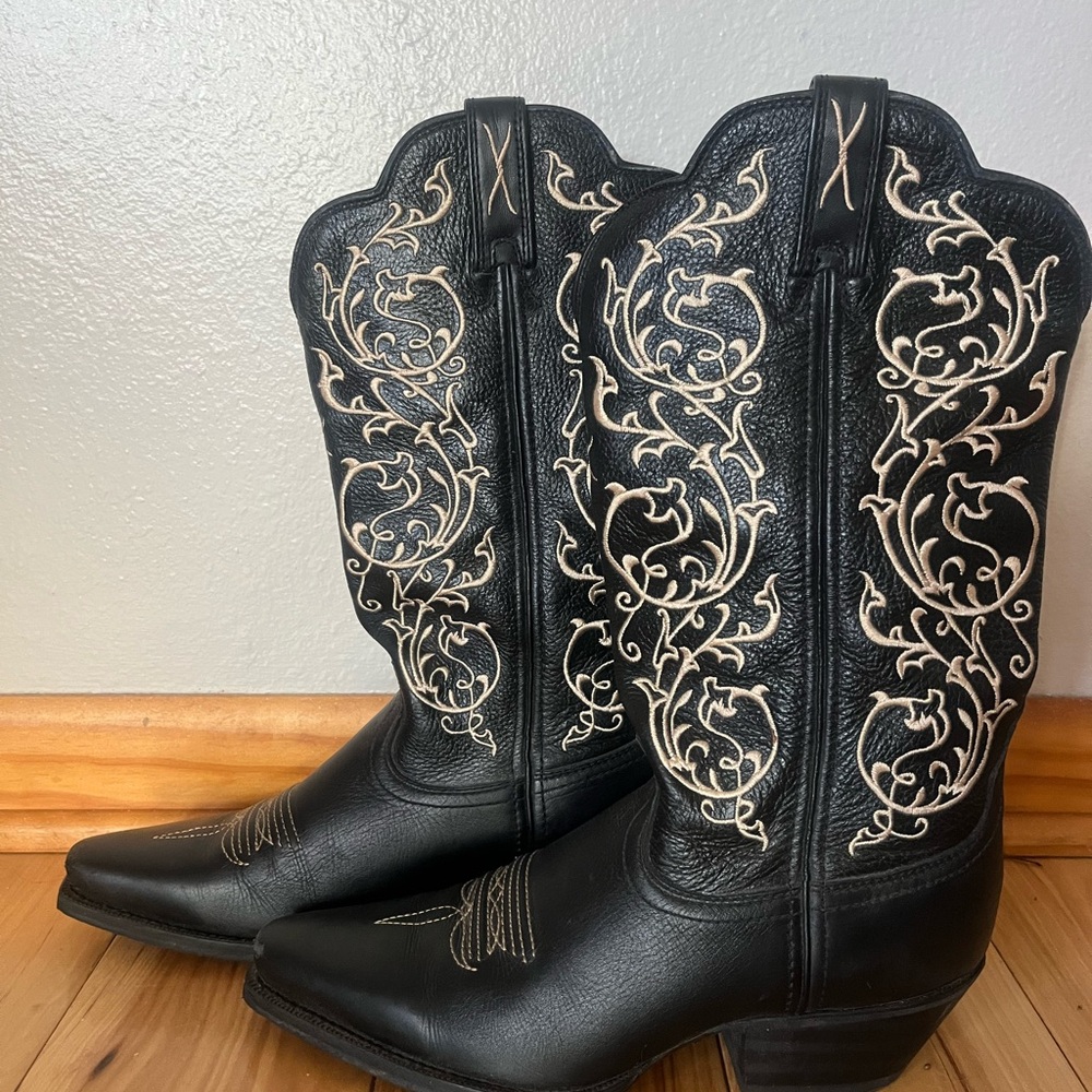 Twisted X Black and Cream Floral Women's Cowboy Boots